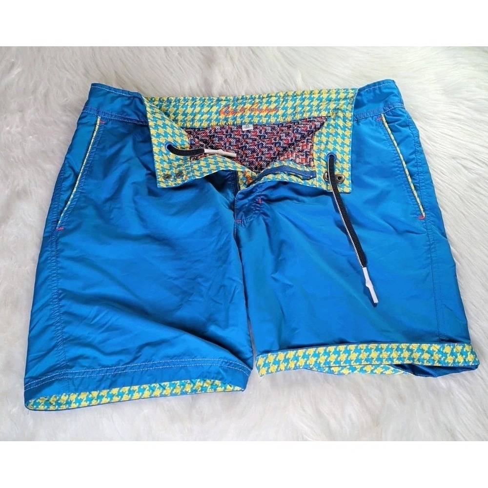 Robert Graham Men's Classic‎ Fit Swim Shorts Size 34 Blue Board-shorts $128